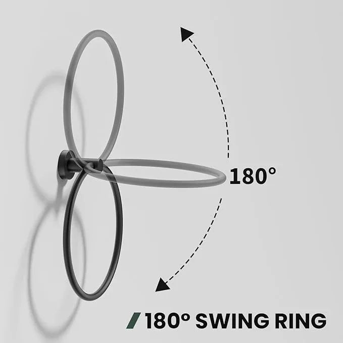 Toilet Paper Holder and Towel Ring Set 2PCS Wall Mount, Matte Black Bathroom Hardware Set, Stainless Steel Hand Towel Holder Toilet Paper Roll Holder Set, Bathroom Accessories for Bathroom Kitchen - ModernBath