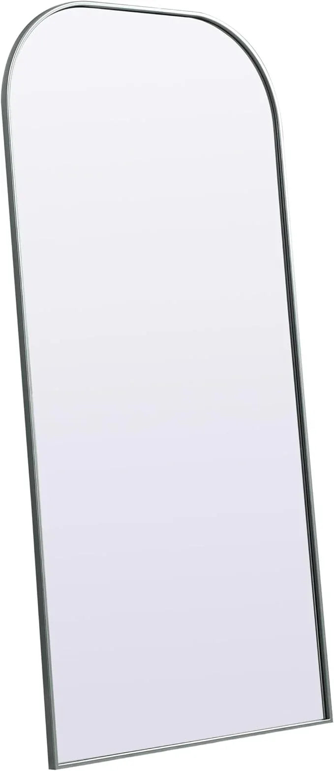 Illuminate, Metal Frame Arch Full Length Mirror 32X66 Inch in, Modern, Silver - ModernBath