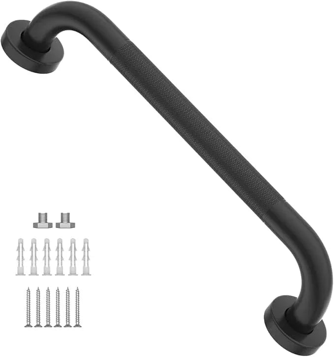 20 Inch Anti Slip Shower Grab Bar Oil Rubbed Black 1.25" Diameter,Munzong Bathroom Grab Bar, Knurled Bathroom Balance Bar,Safety Hand Rail Support Handicap Elderly Senior Assist Bath Handle - ModernBath