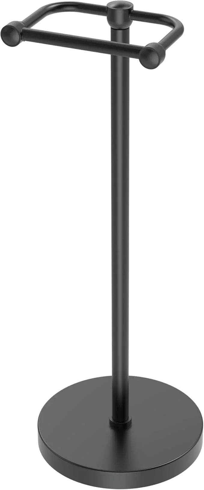 Toilet Paper Holder Stand, Modern Bathroom Free Standing Toilet Paper Roll Holder, Stainless Steel Tissue Rack, Rust-Proof & Heavy Stable Base (Matte Black) - ModernBath