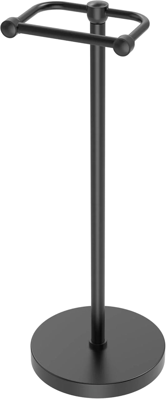 Toilet Paper Holder Stand, Modern Bathroom Free Standing Toilet Paper Roll Holder, Stainless Steel Tissue Rack, Rust-Proof & Heavy Stable Base (Matte Black) - ModernBath