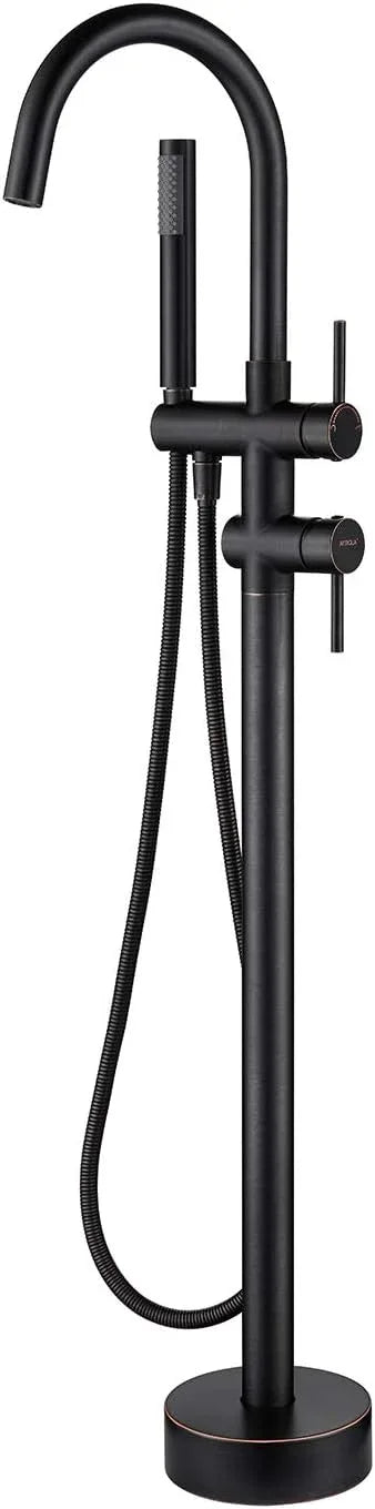 Freestanding Tub Filler Bathtub Faucet Oil Rubbed Bronze Floor Mount Brass Faucets with Hand Shower - ModernBath