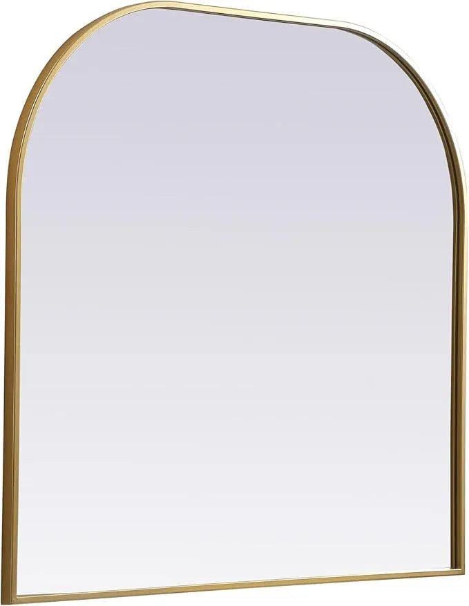 Illuminate, Metal Frame Arch Mirror 36X34 Inch in, Modern, Brass - ModernBath