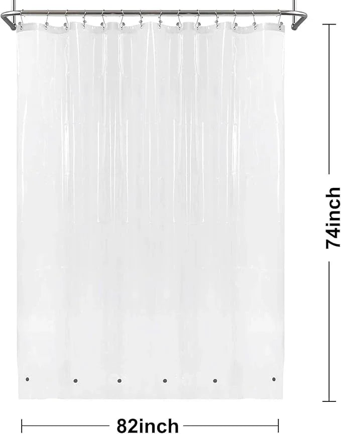 Barossa Design Clear Shower Curtain Liner 82 Width by 74 Height with Free Hooks - 6 Bottom Magnets, Waterproof PEVA, 12 Metal Grommets Curtain PEVA, 82x74 - ModernBath