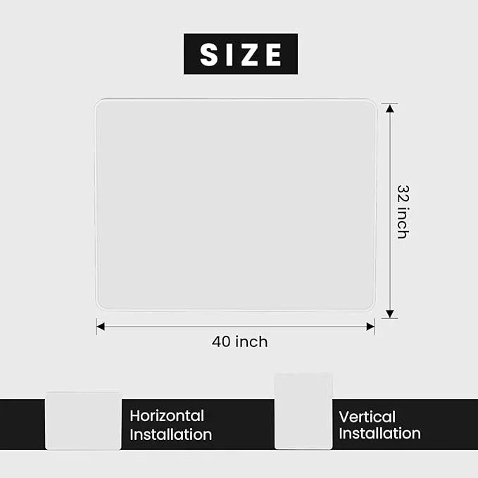 JISOSO White Bathroom Mirror 40x32 Inch, White Metal Framed Bathroom Mirror for Wall, Rounded Rectangle Matte Bathroom Vanity Mirror, Tempered Glass, Anti-Rust, Horizontal/Vertical - ModernBath