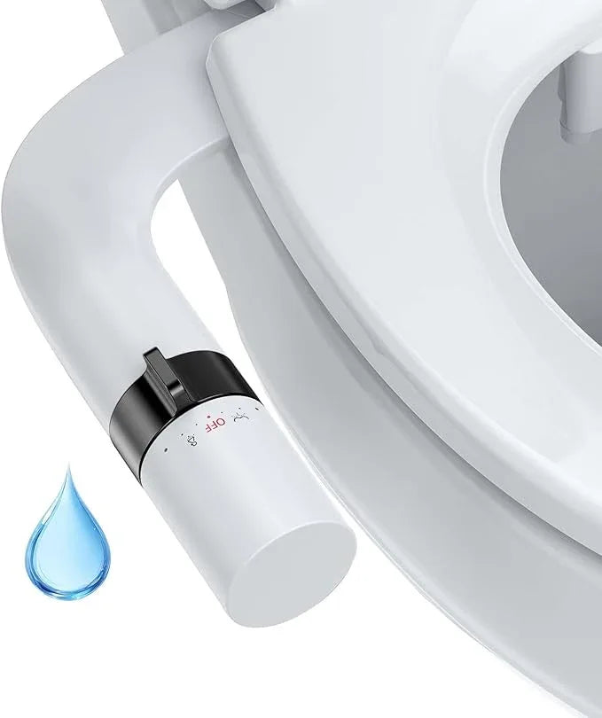 Toilet Bidet Attachment Non-Electric Dual Nozzle – Self-Cleaning Frontal & Rear Wash, Adjustable Water Pressure, Fresh Cold Water Sprayer, Ultra-Slim Easy to Install, Toilet Seat Attachment, Black - ModernBath