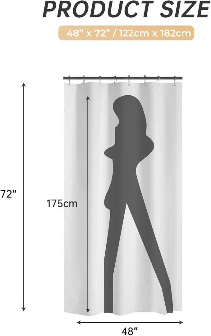 AmazerBath 48x72 Shower Curtain Stall, PEVA White Heavy Duty Shower Curtain with 2 Weighted Stones and 8 Grommet Holes - ModernBath
