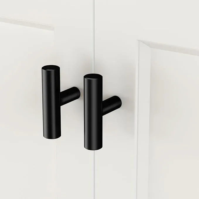 goldenwarm 10 Pack Black Cabinet Knobs Kitchen Cabinet Handles Matte Black Drawer Knobs Black Drawer Handware T Bar Handles for Furniture Door Cupboard - ModernBath