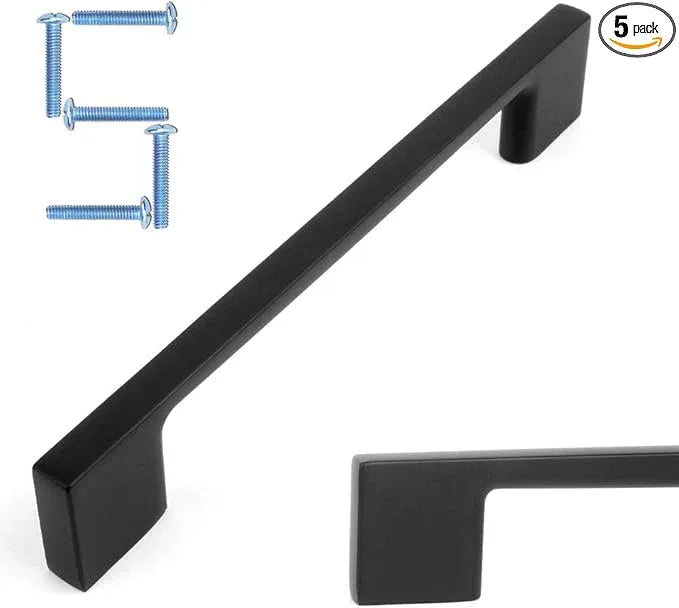 KOOFIZO 5 Pack 5 Inch Matte Black Kitchen Cabinet Pulls Black Cabinet Handles Black Cabinet Hardware for Kitchen Cabinets Drawer P01 Dresser Cupboard Bedroom Bathroom - ModernBath