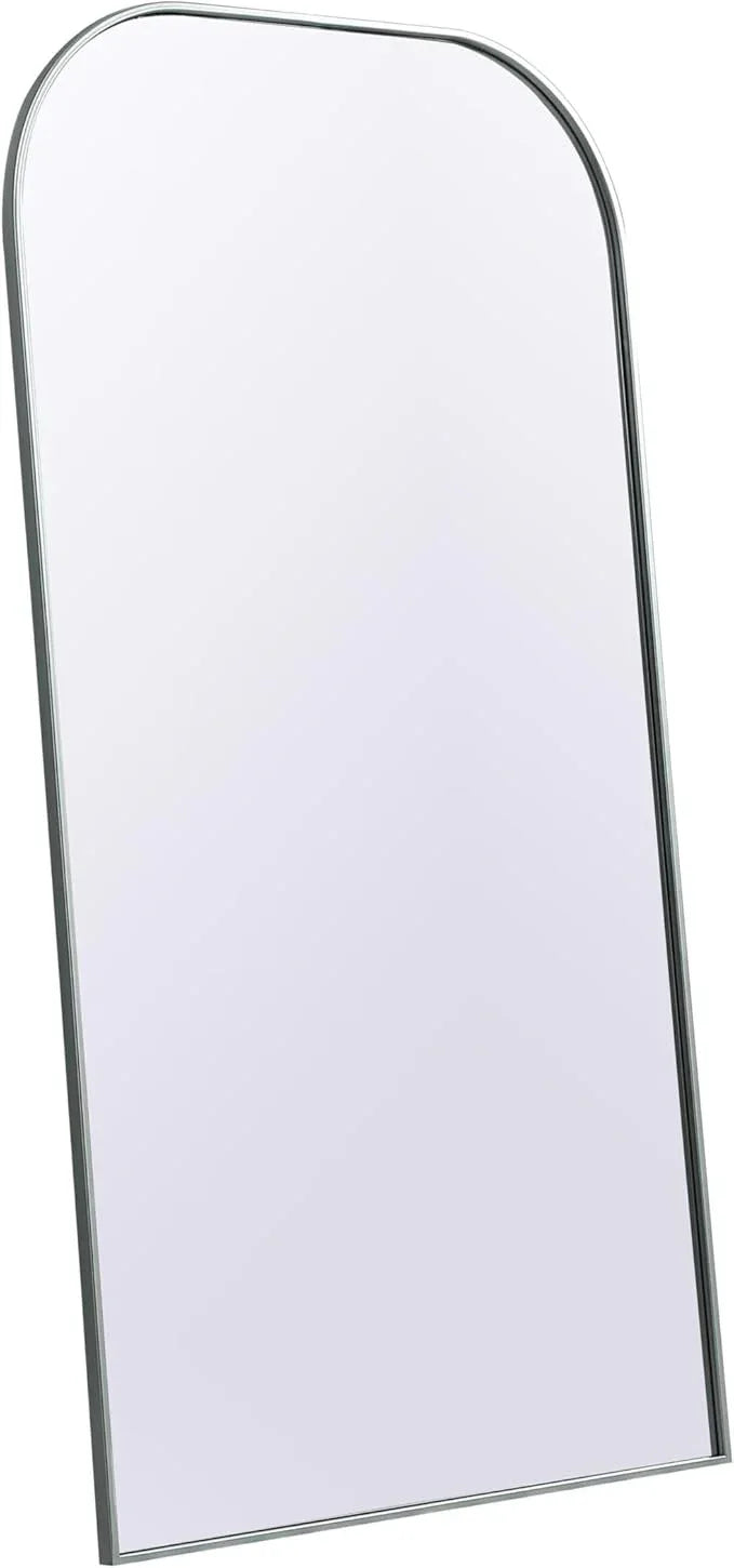 Illuminate, Metal Frame Arch Full Length Mirror 35X66 Inch in, Modern, Silver - ModernBath