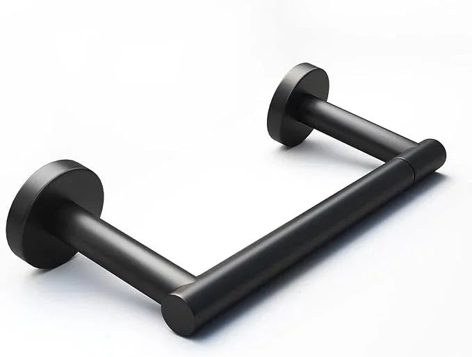 Matte Black Toilet Paper Holder, Stainless Steel Double Post Pivoting Toilet Paper Roll Holder for Bathroom Wall Mount, Commercial Toilet Tissue Dispensers, Fits for Mega Large Roll Paper - ModernBath
