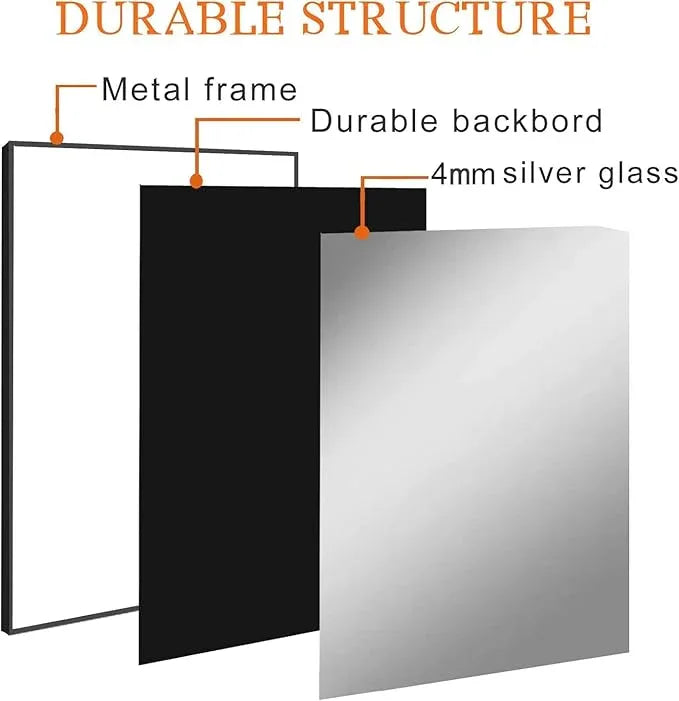 MEETDH Rectangle Bathroom Mirror 30x30 inch, Large Mirror with Black Frame, Rectangular Vanity Mirror 30" X 30", Modern Matte Wall Mounting Mirrors, Hang Horizontal or Vertical - ModernBath