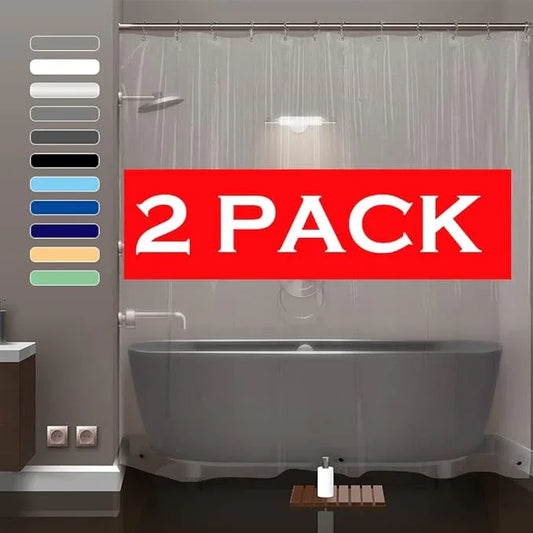 ZEMAHOME 2 Pack PEVA Plastic Shower Curtain Liner Premium Light Weight 72" x 72" Clear Bathroom Shower Showroom Curtain Liner with Rustproof Metal Gromments and Weighted Magnet - ModernBath