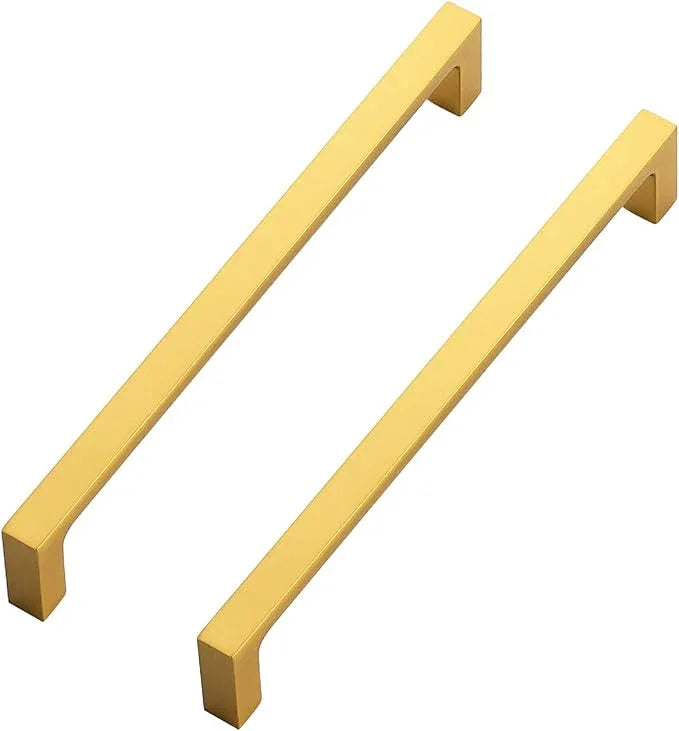 Ravinte 15 Pack Solid 6-1/4 Inch Kitchen Square Cabinet Handles Brushed Brass Cabinet Pulls Drawer Pulls Kitchen Cupboard Hardware Handles - ModernBath