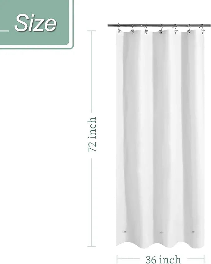 Mrs Awesome Stall Shower Curtain Liner 36x72, PEVA Plastic Shower Liner for Bathroom Lightweight & Waterproof, 36 x 72, White - ModernBath