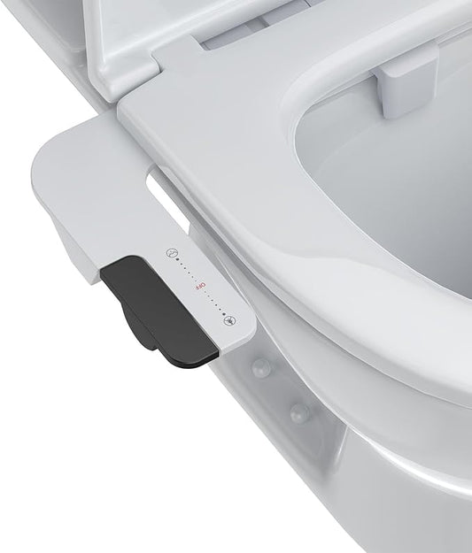 Bidet Attachment for Toilet, Toilet Bidet with Dual Self-Cleaning Nozzles, Rear and Feminine Wash, Adjustable Spray Pressure, Easy Installation, Hygienic Bathroom Accessory, Black