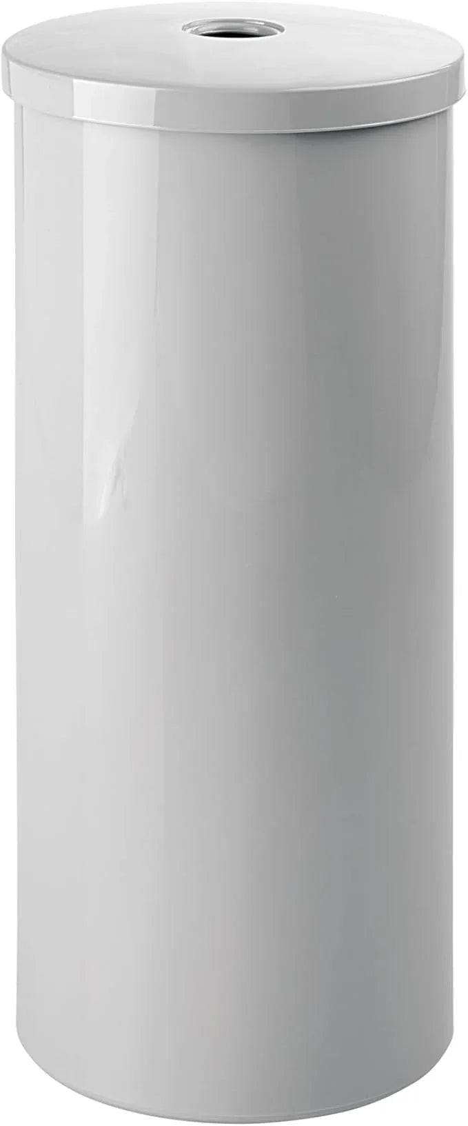 iDesign Freestanding Toilet Paper Canister with Lid for 3 Extra Rolls, Gray, Made in USA - ModernBath