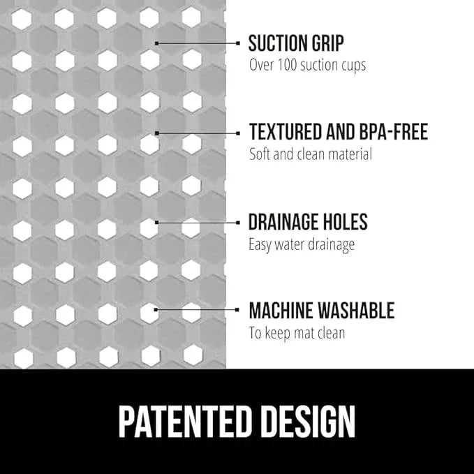 GORILLA GRIP Patented Square Shower Stall Mat, Small Bathtub Floor Mats for Stand Up Showers, Suction Cups and Drainage Holes, Machine Wash, Soft on Feet, Bathroom Accessories 21x21 Inch, Gray Opaque - ModernBath
