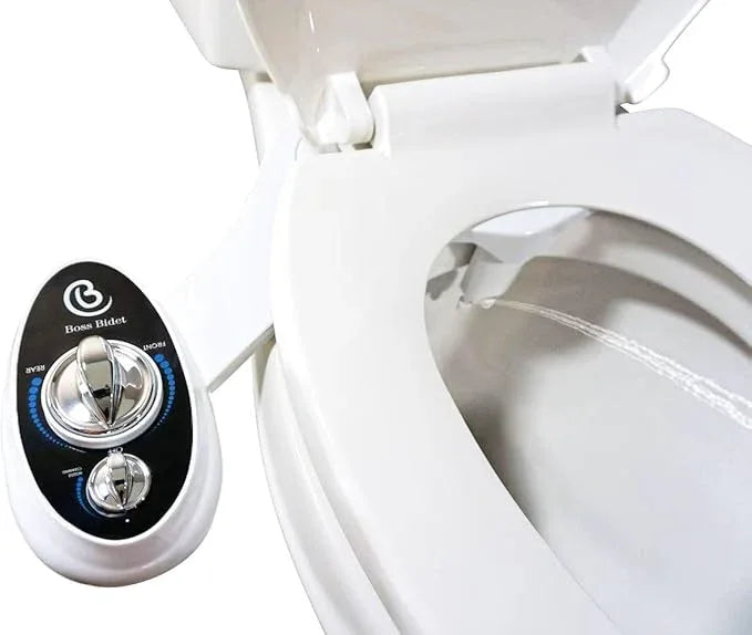 BossBidet, Luxury Bidet Toilet Seat Accessory - Water Sprayer Attachment to Clean Your Rear End. For Men, Women, Children - Non-Electric, Dual Nozzles, Aesthetic Design - Home & Bathroom Accessories - ModernBath