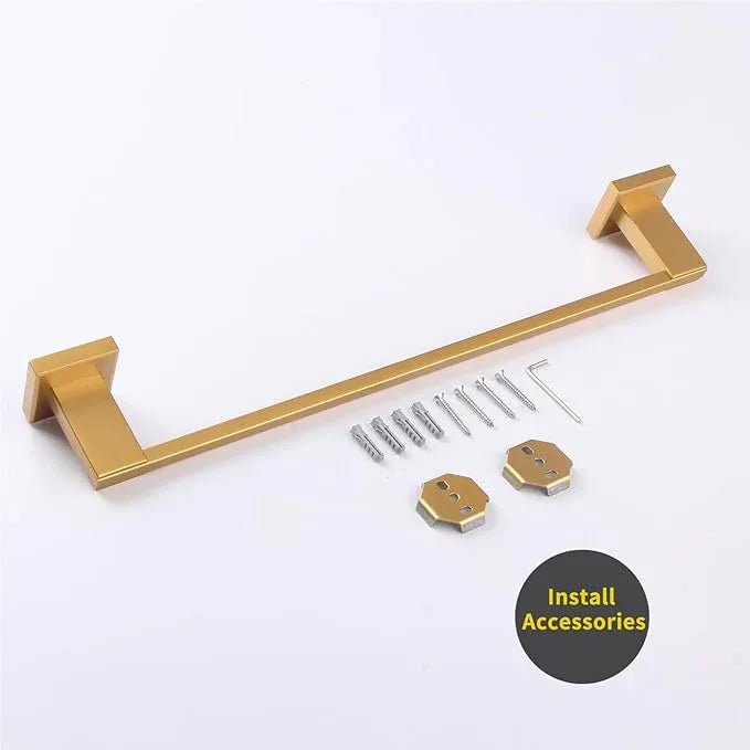 GERZWY 18-Inch Gold Towel Rack, Single Towel Bars for Bathroom, Wall Mounted Stainless Steel Hand Towel Holder JG1901A45-BE - ModernBath