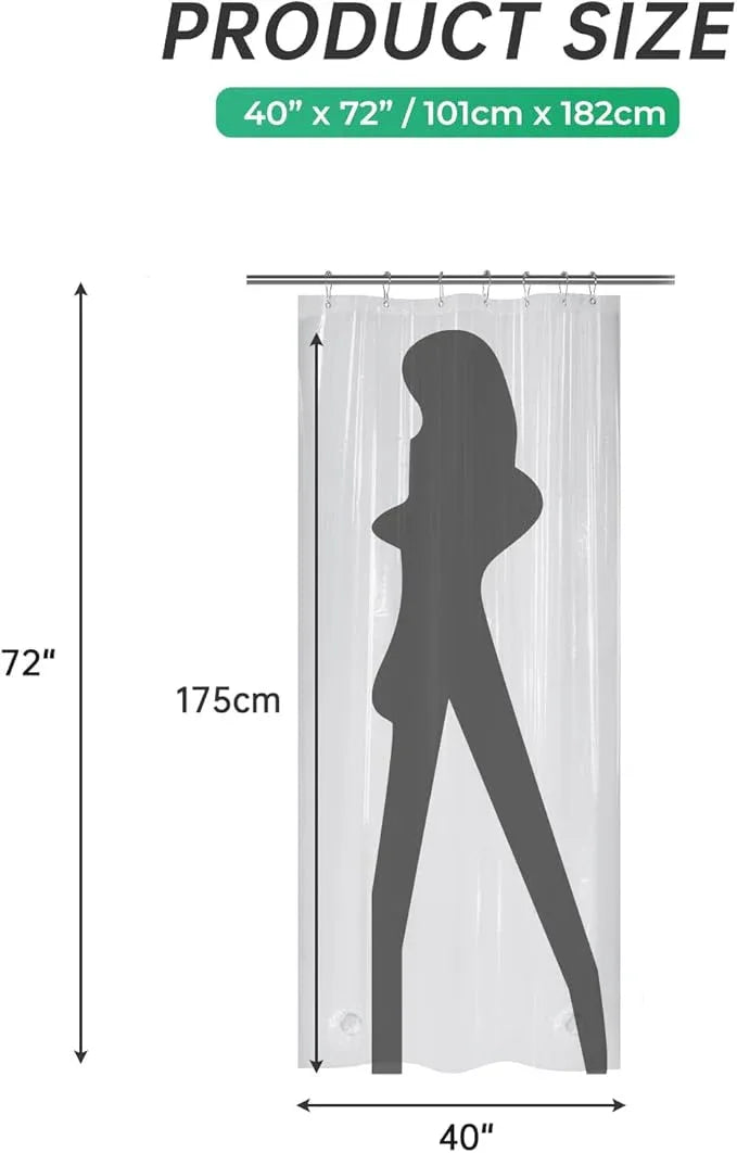 AmazerBath Stall Shower Curtain Plastic, Small Shower Curtain Clear 40 x 72, Stand Up Shower Curtain Thick PEVA, Heavy Duty Shower Curtain Stall Size with 2 Weighted Stones and 7 Grommet Holes - ModernBath