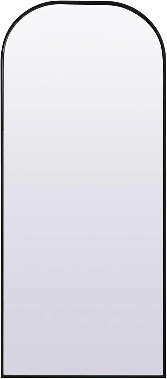 Illuminate, Metal Frame Arch Full Length Mirror 28X66 Inch in, Modern, Black - ModernBath