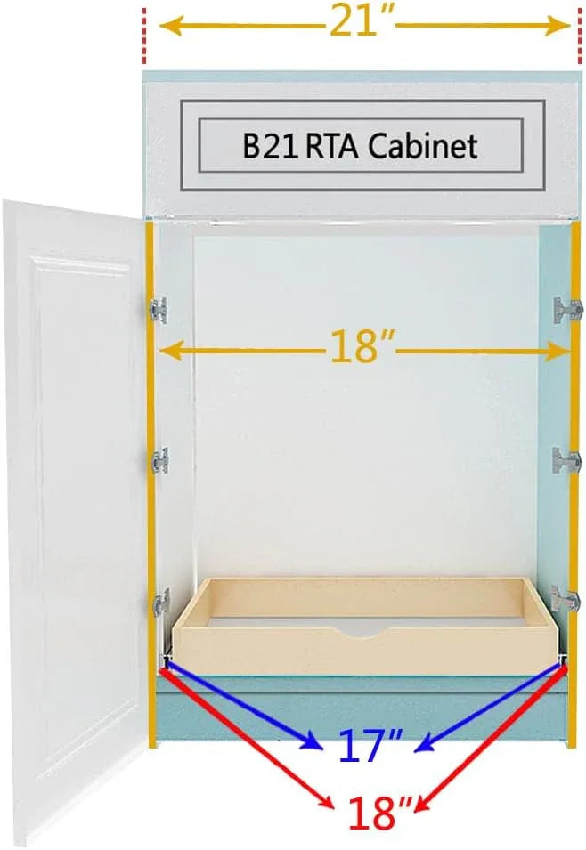 COUVER DIY Non-Assembled Birch Wood, Pull-Out Cabinet Organizers, Under Sink Organizers for Bathroom & Kitchen, Cabinet Slide-Out Organizers and Storage, Soft Closed Rail, 18 inch - ModernBath