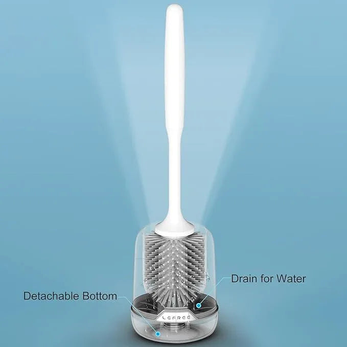Lefree 2 Pack Silicone Toilet Brush Set with Ventilated Holder, Floor Standing & Wall Mounted Toilet Scrubber - ModernBath