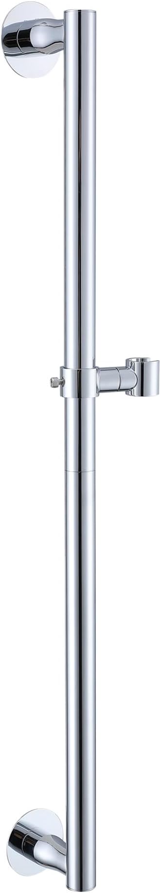 RRAJJ Shower Slide bar That is Installed by pasting or Punching Holes，Adjustable Height 28 inch of All SUS304 Stainless Steel Shower Head Holder(All Stainless Steel- Chrome)