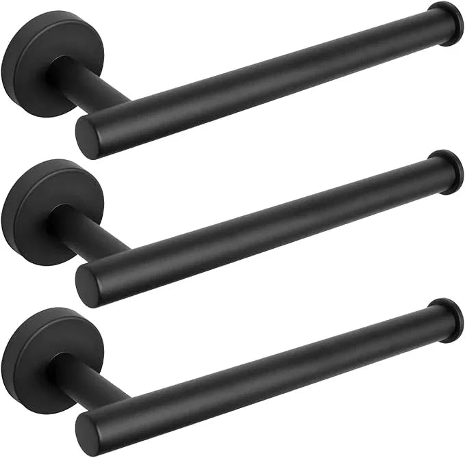 NearMoon Hand Towel Holder/Towel Ring, Thicken Stainless Steel Hand Towel Bar for Bathroom, Rustproof Wall Mounted Towel Rack, Contemporary Style Bath Accessories, 9 Inch (3 Pack, Matte Black) - ModernBath