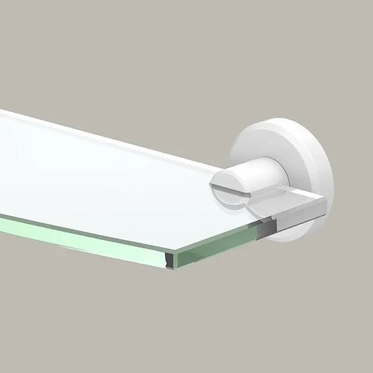 Gatco 5486 Locke Glass Shelf, Matte White/Wall Mounted 20.13" X 5.38" Tempered/Floating Rectangle Glass Shelf for Bathroom - ModernBath