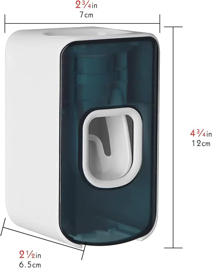 2 Slot Toothbrush Holder and Toothpaste Dispenser Wall Mounted, Automatic Toothpaste Squeezer, 2 in 1 Tooth Brush Toothpaste Organizer for Shower (Blue 2Pack) - ModernBath