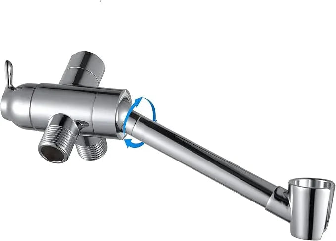 YDmeet All Metal Shower Diverter Valve with HandShower Holder - Upgraded 3 Way Shower Head for Handheld and Fixed Rain Showerhead - Universal G1/2 Bathroom Part, Polished Chrome - ModernBath