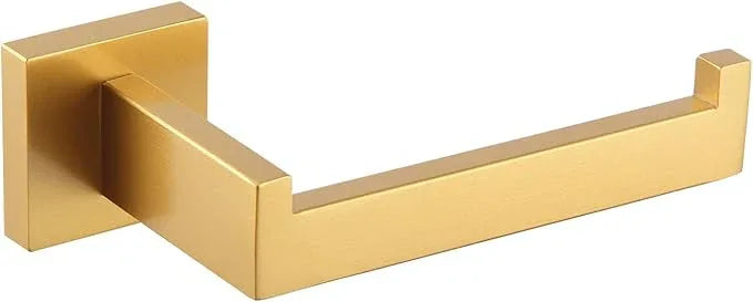 GERZWY Bath Toilet Paper Holder Gold Stainless Steel Hotel Square Tissue Roll Holder Wall Mount FG1605-BE - ModernBath