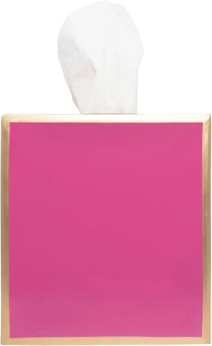 Jaye’s Studio Decorative Square Tissue Box Cover Pink Tissue Holder for Bathroom Bedroom & Home, Metal Tissue Box Holder, Pink Tissue Box Cover Cube, Facial Tissue Dispenser & Farmhouse Decor (6x6x5) - ModernBath