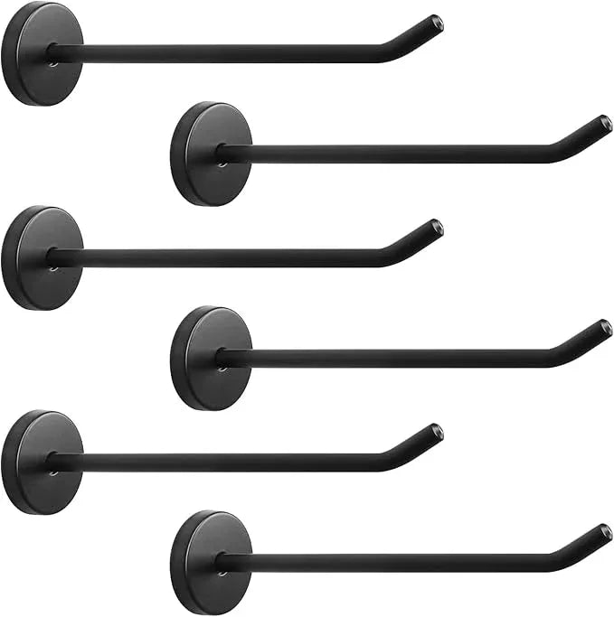 NearMoon Coat Hooks, Wall Mount Hooks for Hanging Hat Hurse Robe, 304 Stainless Steel Heavy Duty Towel Hangers for Bathroom Livingroom Hotel Kitchen Garage, 6 Pack (6 Inch, Matte Black) - ModernBath