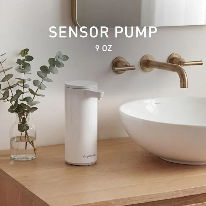 simplehuman 9 oz. Touch-Free Automatic Rechargeable Sensor Pump, White Stainless Steel, New - ModernBath