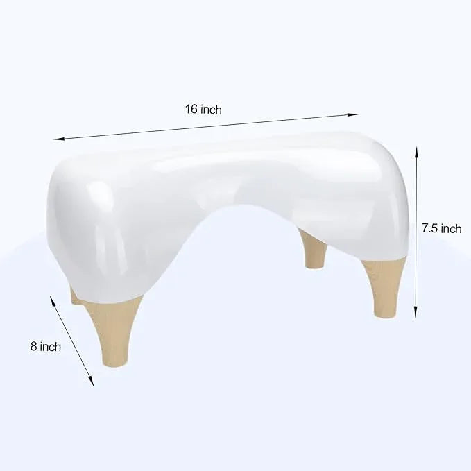 STARWISH Toilet Stool for The Bathroom, Squatting Position Helps Improves Bowel Health & Relieves Constipation 7.5" Wood/White (Wood) - ModernBath
