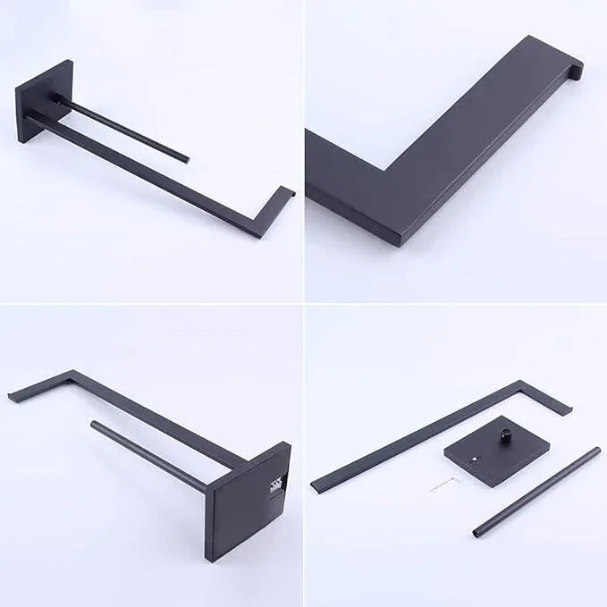 kimzcn Matte Black Toilet Paper Holder Stand Toilet Paper Roll Holder with Shelf Reserve Free Standing Portable Tissue Storage Organization - ModernBath