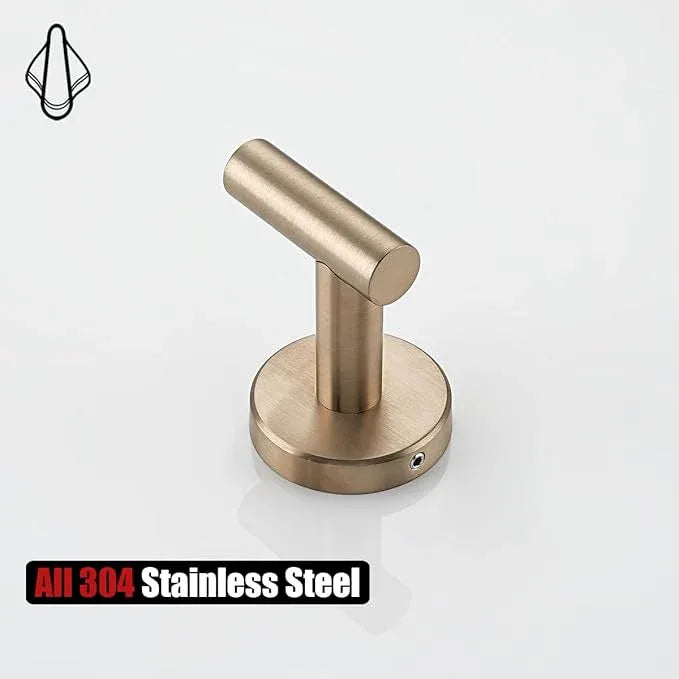 JQK Bathroom Towel Hook Champagne Bronze, Coat Robe Clothes Hook for Bathroom Wall Mounted (Pack of 4), SUS 304 Stainless Steel 0.8mm, TH100-CB-P4 - ModernBath