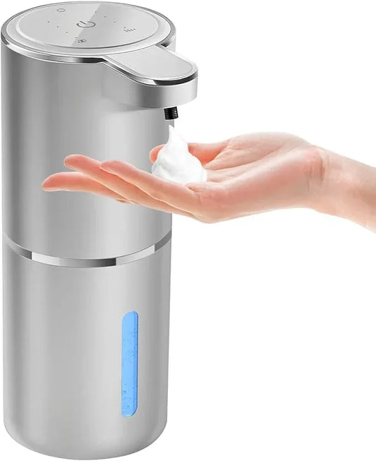 Automatic Foaming Soap Dispenser - Hand Free Pump Touchless Soap Dispenser USB Rechargeable Dispenser with 380ml, 4levels Adjustable Dispenser for Bathroom Kitchen - ModernBath