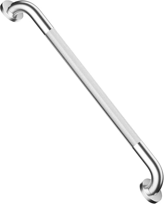 24 Inch Anti Slip Shower Grab Bar, Munzong Stainless Steel Bathroom Grab Bar, Satin Brushed Nickel Knurled Bathroom Balance Bar,Safety Hand Rail Support Handicap Elderly Senior Assist Bath Handle - ModernBath