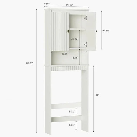 Over The Toilet Storage Cabinet, Over Toilet Storage with Fluted Door, Over The Toilet Storage Bathroom Organizer Bathroom Shelf Over Toilet, Behind Toilet Storage Cabinet Organizer,Cream White - ModernBath