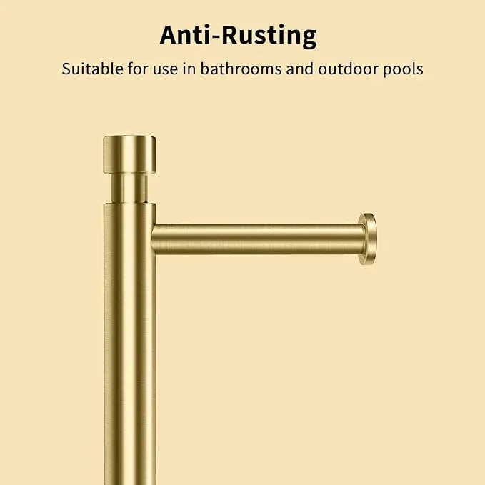 YUMORE Toilet Paper Holder Stand Freestanding, Weighted and Sturdy Stainless Steel Design with Non-Slip Cap, Gold Rustproof Tissue Roll Holder for Modern Bathroom, RV - ModernBath