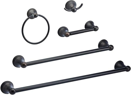 Amazon Basics AB-BR817-OR Variety Pack Modern Bathroom Accessories Towel Holder, 5 Piece, Oil Rubbed Bronze - ModernBath