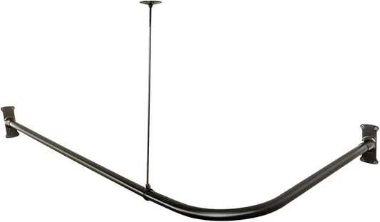 Artiwell L Shaped Shower Curtain Rod, Bathroom Bathtub Corner Shower Curtain Rod with Ceiling Support (MATT BLACK) - ModernBath