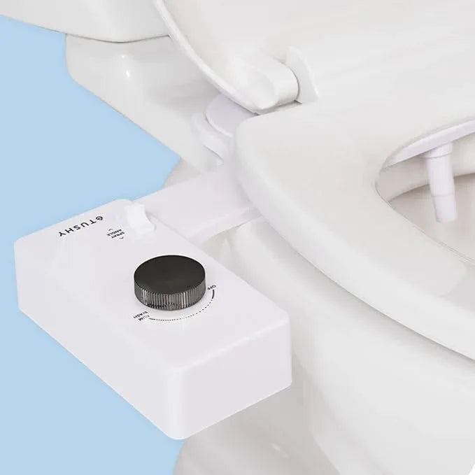TUSHY Classic 3.0 Bidet Toilet Seat Attachment - A Non-Electric Self Cleaning Water Sprayer with Adjustable Water Pressure Nozzle, Angle Control & Easy Home Installation (White/Gunmetal) - ModernBath