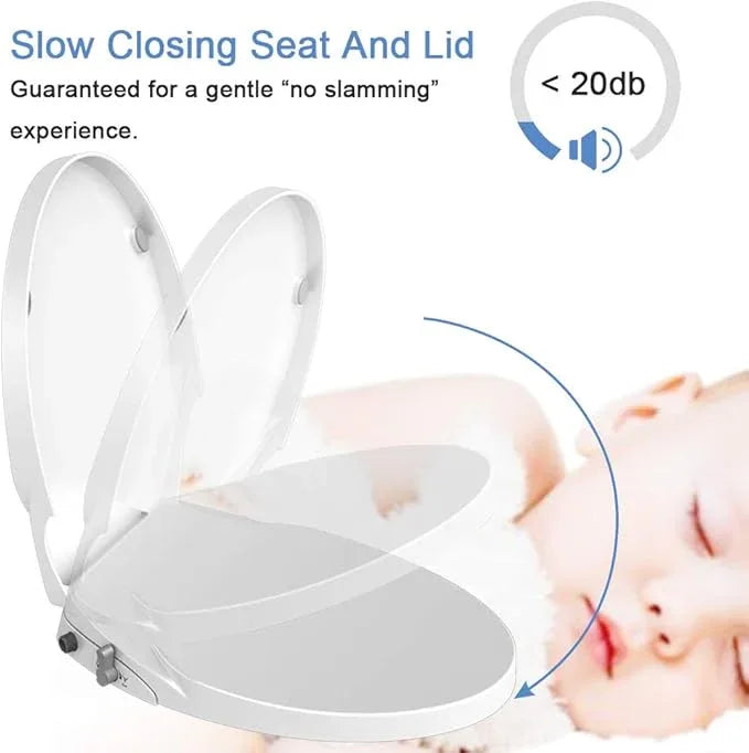 Toilet Seat Bidet Seat with Self Cleaning Dual Nozzles Non electric Separated Rear & Feminine Cleaning Natural Water Spray, soft close toilet seat,Easy DIY Installation - ModernBath