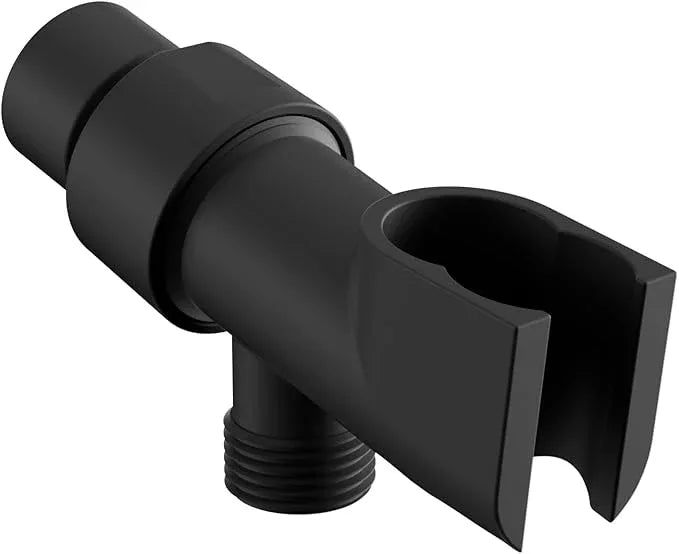 Hibbent Universal All Metal Handheld Shower Head Holder, Adjustable Solid Brass Shower Wand Holder, 2 Size Shower Bracket Holes for Bathroom, Fits All Showerhead Hoses & Shower Arm, Matte Black - ModernBath