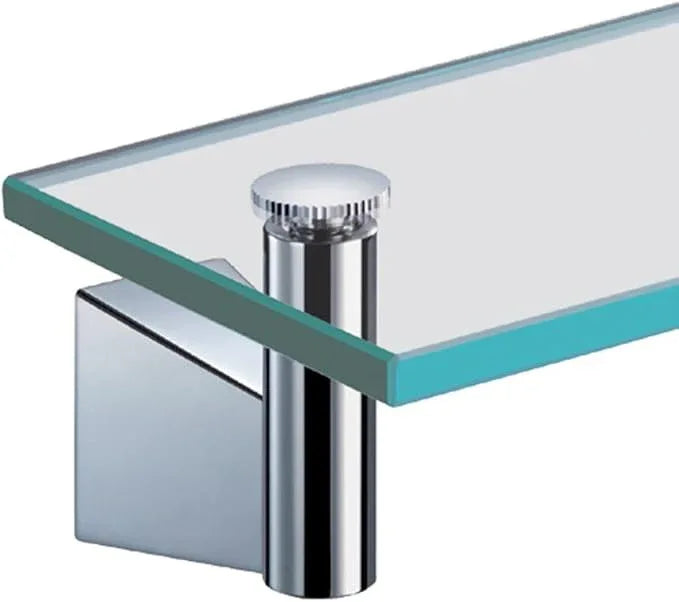 Gatco 4716 Bleu Glass Shelf, Chrome/Wall Mounted 20.13" X 4.30" Tempered/Floating Rectangle Glass Shelf for Bathroom - ModernBath